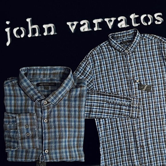 John Varvatos Star USA Fulton Gradient Check L/S Shirt - Picture 2 of 16